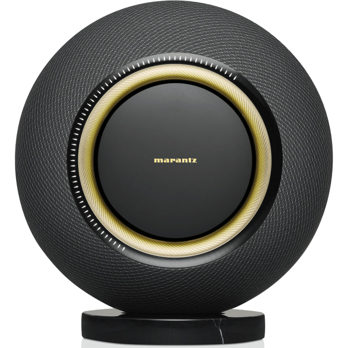 Marantz Horizon wireless speakers in sleek black finish, featuring modern design and multiple connectivity options.