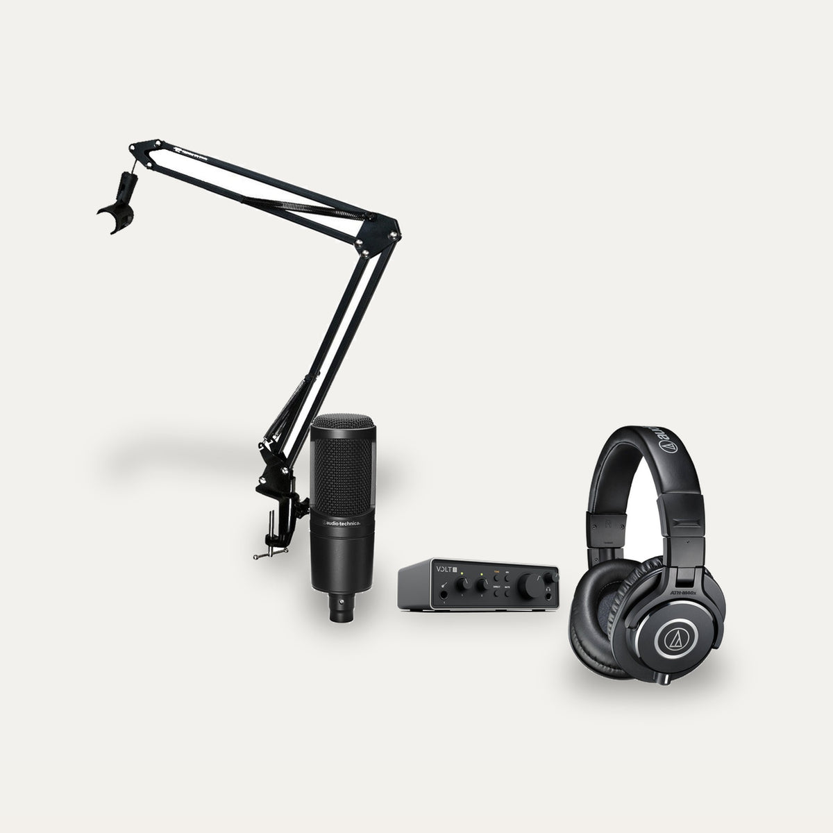 Universal Audio Volt 1 Gen 2 + Audio-Technica AT2020 + ATH-M40x Home Studio Set