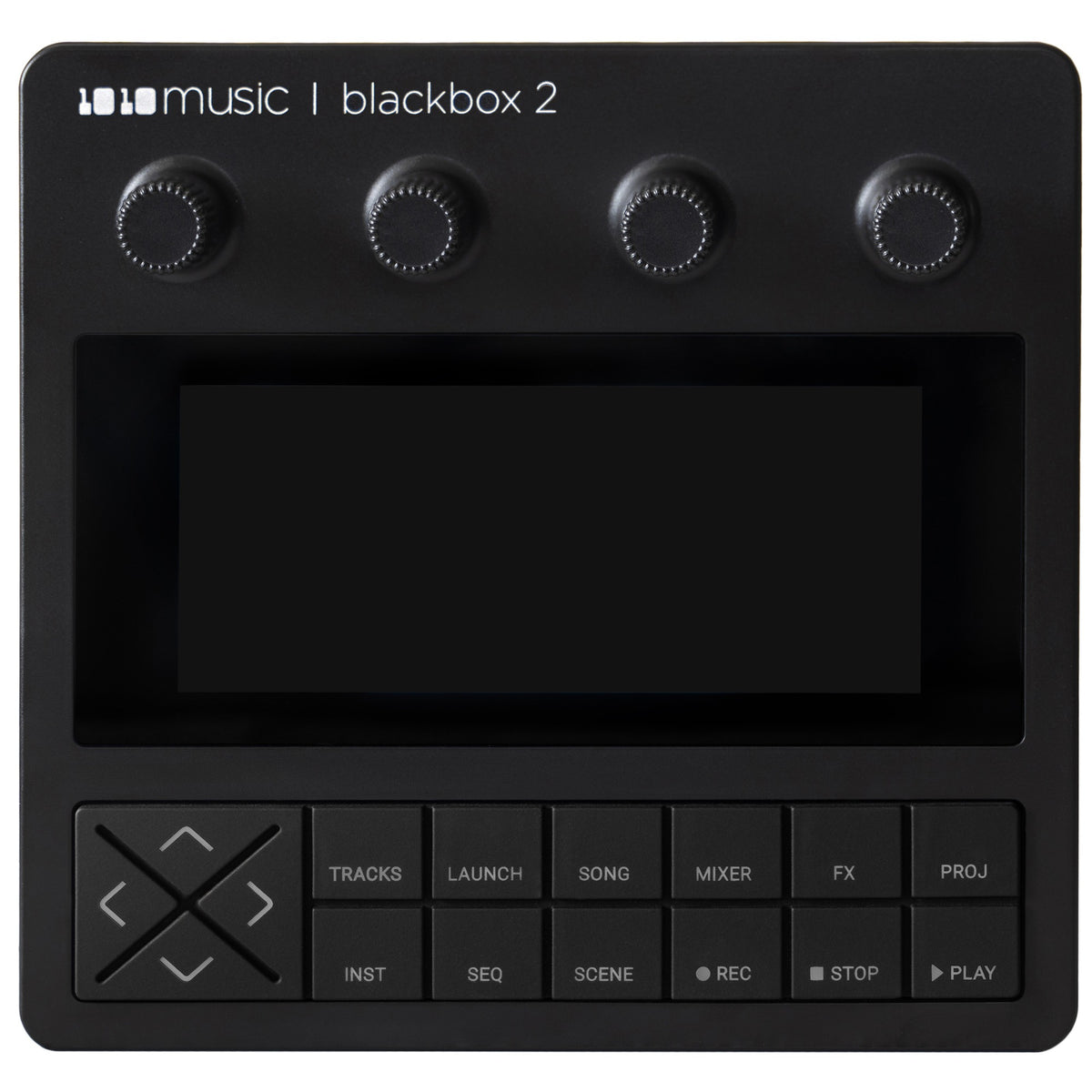 Blackbox 2 drum machine and sampler from 1010music, featuring compact design and control knobs for music production.