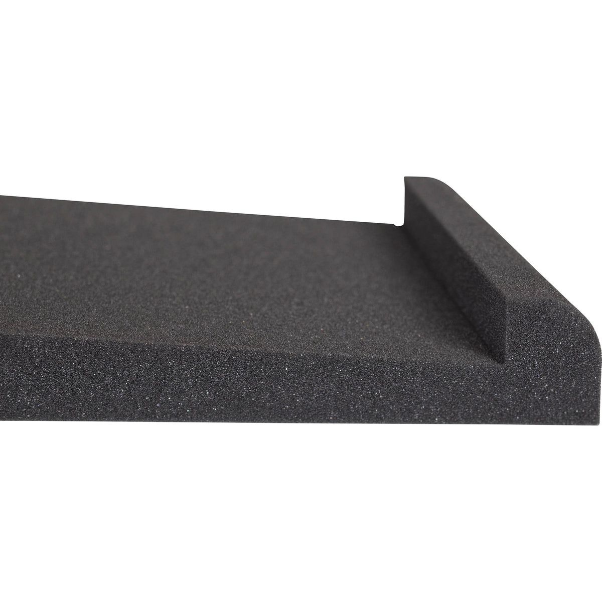 Gator Studio Monitor Isolation Pads placed on studio monitor stands for sound isolation and improved audio quality.