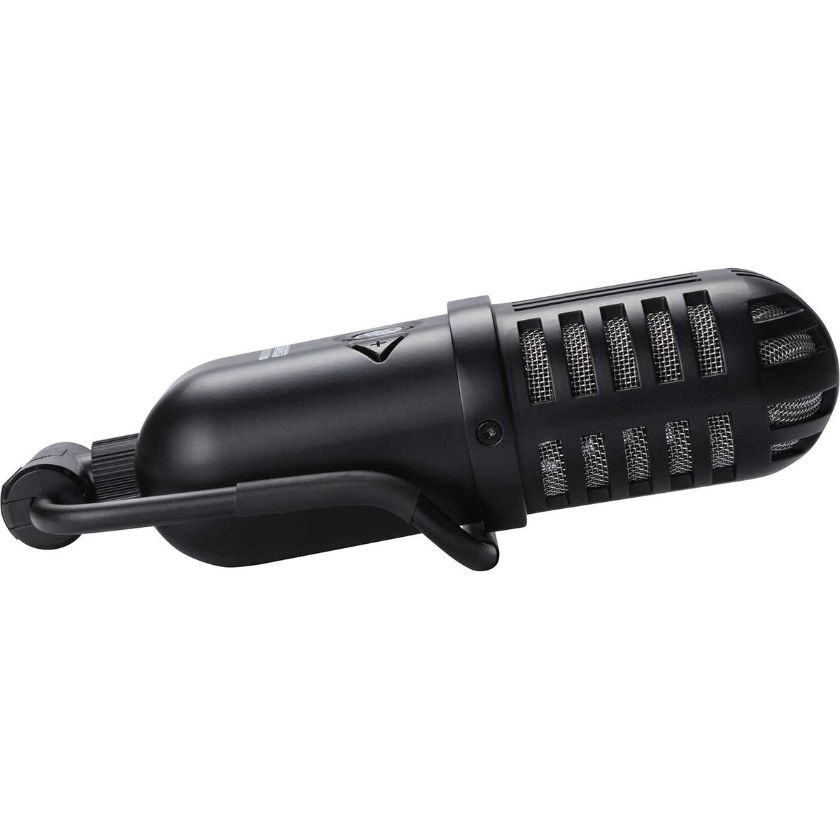 Reloop sPodcaster Go USB microphone with built-in stand and control knobs for professional podcast recording.