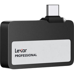 Lexar Go Portable External SSD drive with sleek black design, compact storage device for quick data transfer and backup.