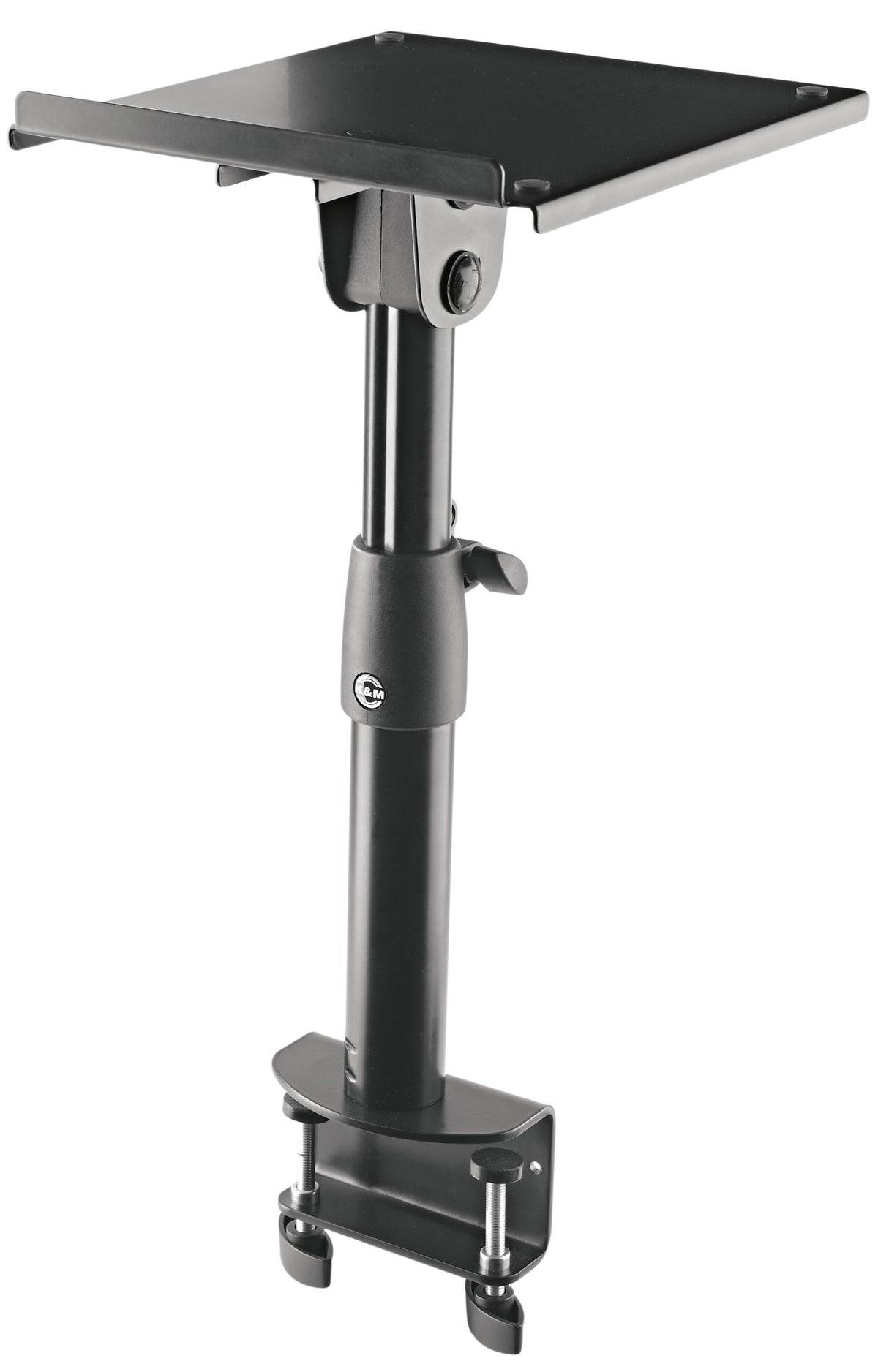 K&M 26778 studio monitor stands with adjustable height and sturdy design for audio monitoring setups