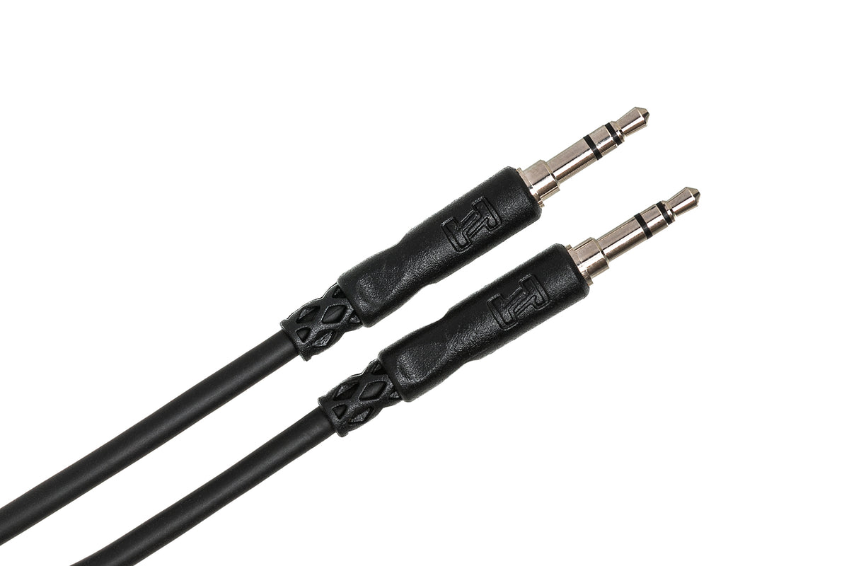 Hosa CMM-100 3.5mm TRS - 3.5mm TRS Stereo cable, angled connector view