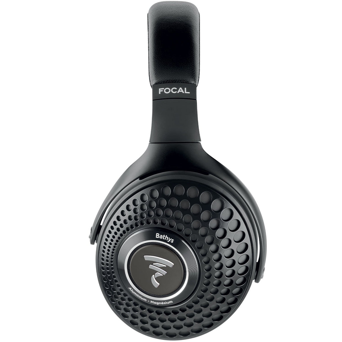 Focal Bathys wireless headphones in deep black, shown with sleek over-ear design and plush ear cushions.