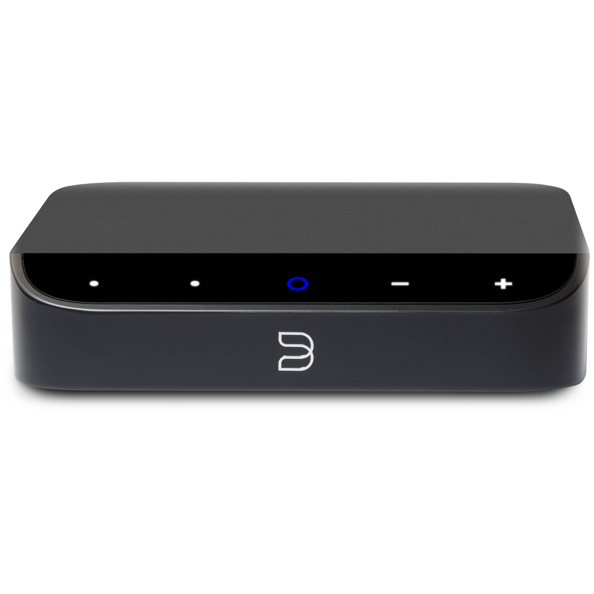 Bluesound Node Nano music streamer, angled view in black