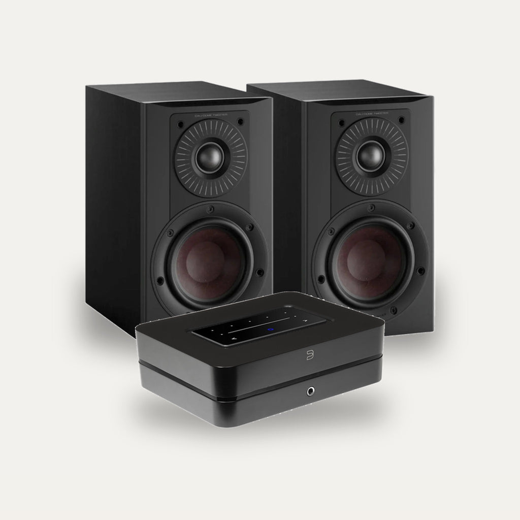 Bluesound POWERNODE + DALI Opticon 1 MK2 Streaming Set – Amplifier Colour Black, Speaker Finish Black Satin