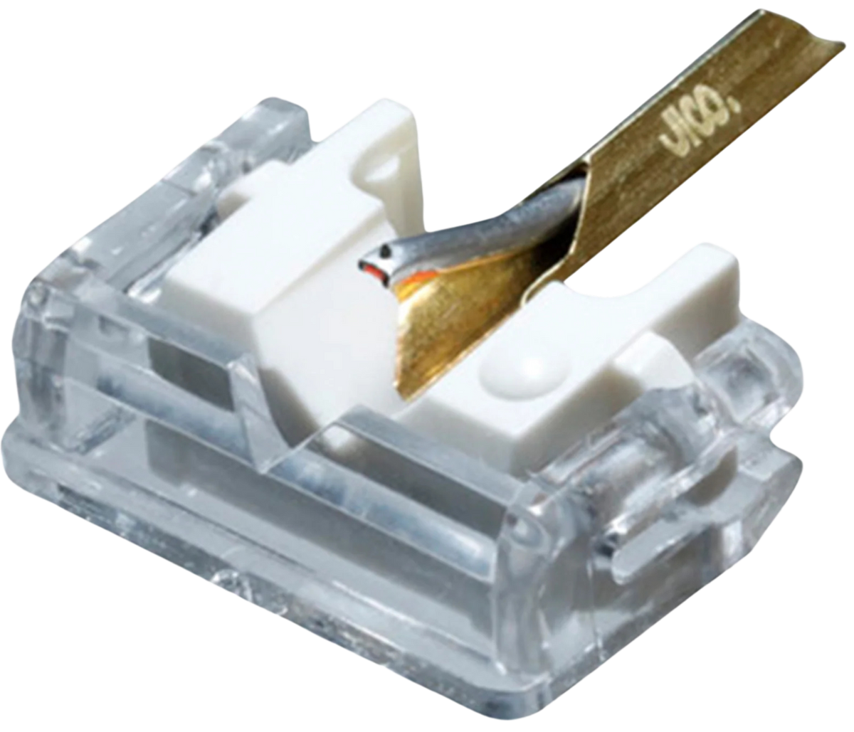 Jico N-44-7 DJ turntable stylus with improved nude tip, designed for high-quality audio on compatible turntables.