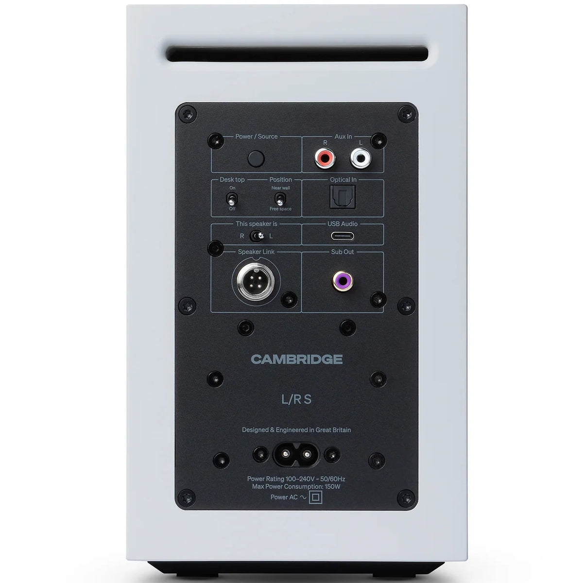 Cambridge Audio L/R S active bookshelf speakers, white