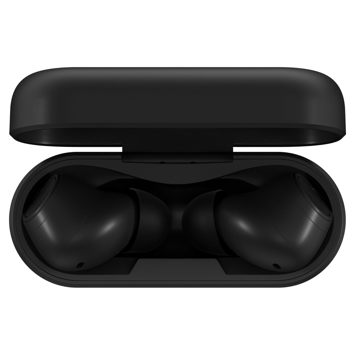 Cambridge Audio Melomania A100 SE open charging case top view, Black