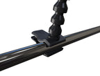 Chrome clip-on microphone pop filter from Pop Audio, designed to reduce plosive sounds during recording.