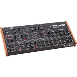 Sequential Prophet Rev2-16 desktop synthesizer with 16-voice polyphony and a compact design, featuring multiple knobs and controls.