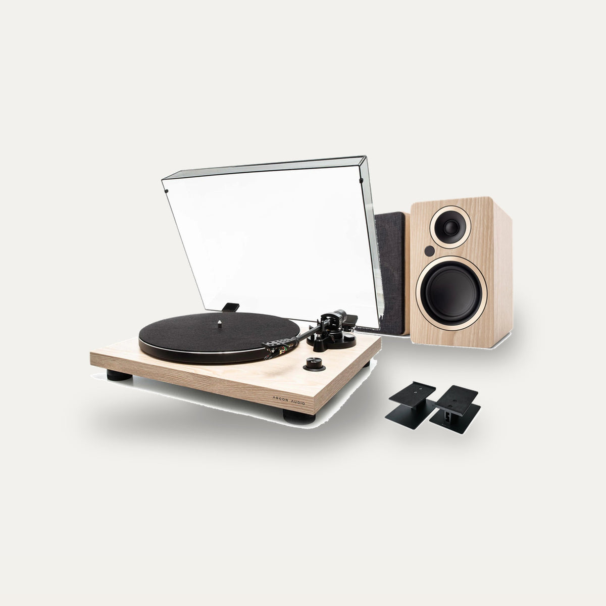 Argon Audio TT-3 + Fenris A4 + Kontur 10 Vinyl Starter Setup – Turntable Finish Ash, Speaker Finish Ash