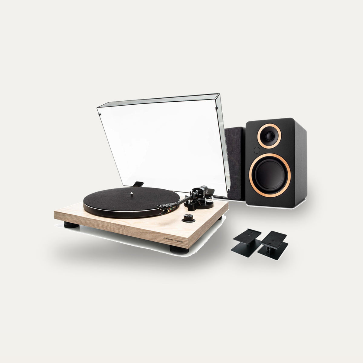 Argon Audio TT-3 + Fenris A4 + Kontur 10 Vinyl Starter Setup – Turntable Finish Ash, Speaker Finish Black