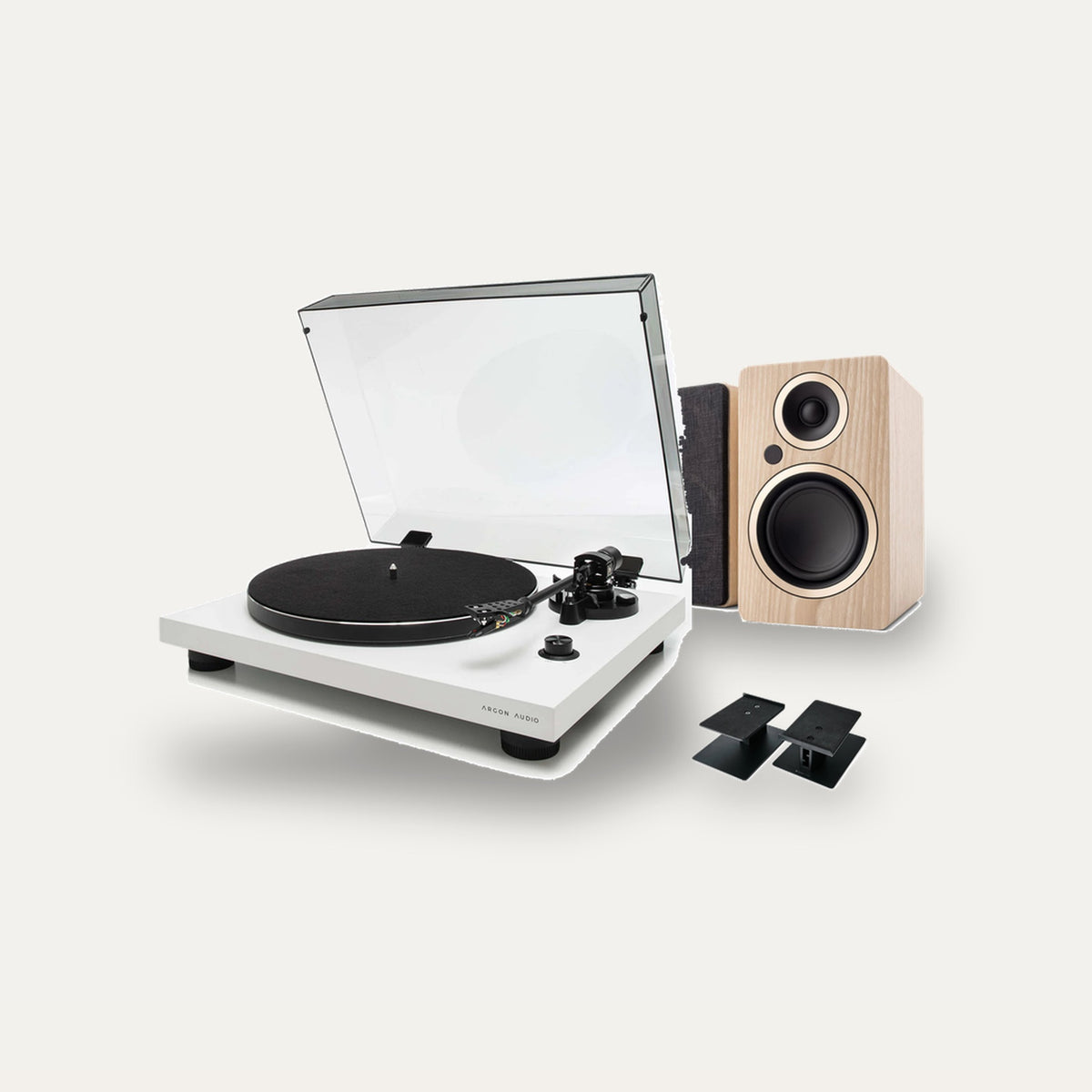 Argon Audio TT-3 + Fenris A4 + Kontur 10 Vinyl Starter Setup – Turntable Finish White, Speaker Finish Ash