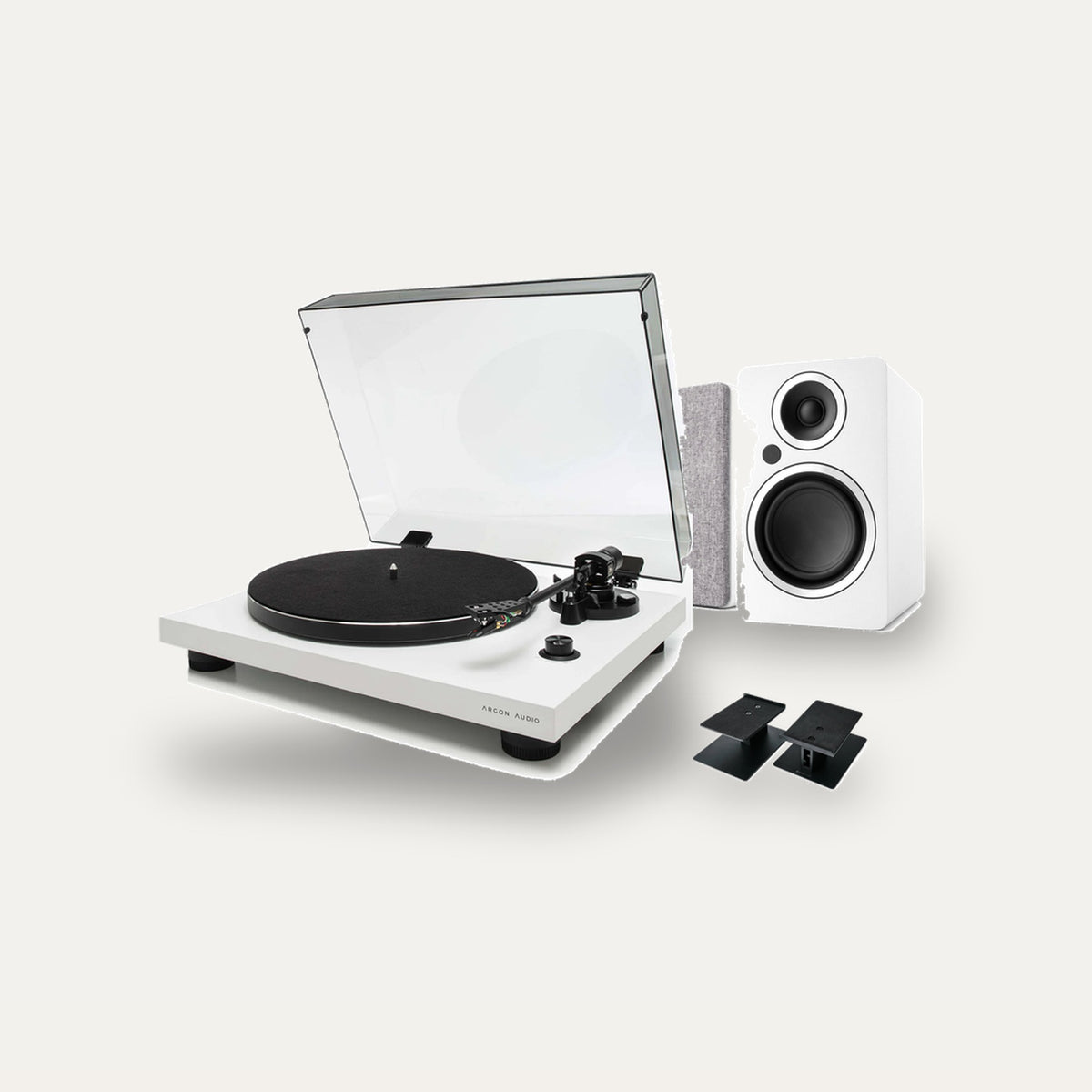 Argon Audio TT-3 + Fenris A4 + Kontur 10 Vinyl Starter Setup – Turntable Finish White, Speaker Finish White
