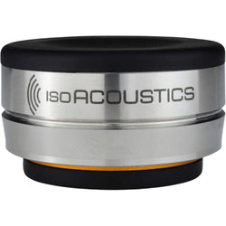 IsoAcoustics Orea Bronze speaker stands with a sleek bronze finish, designed to elevate and stabilize audio speakers.