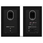 Kanto Audio TUK Grand in Matte Black, rear view with RCA, USB-C, optical inputs and subwoofer output