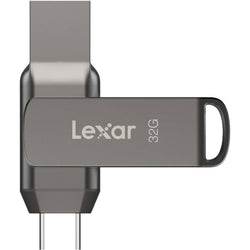 Lexar JumpDrive Dual Drive D400 USB stick, hero front view with USB-C connector