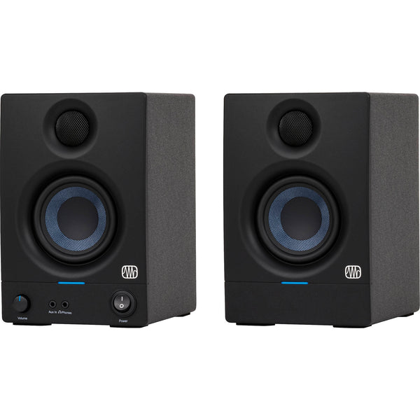 PreSonus Eris 3.5 2nd Gen desktop speakers, in black, lifestyle setting