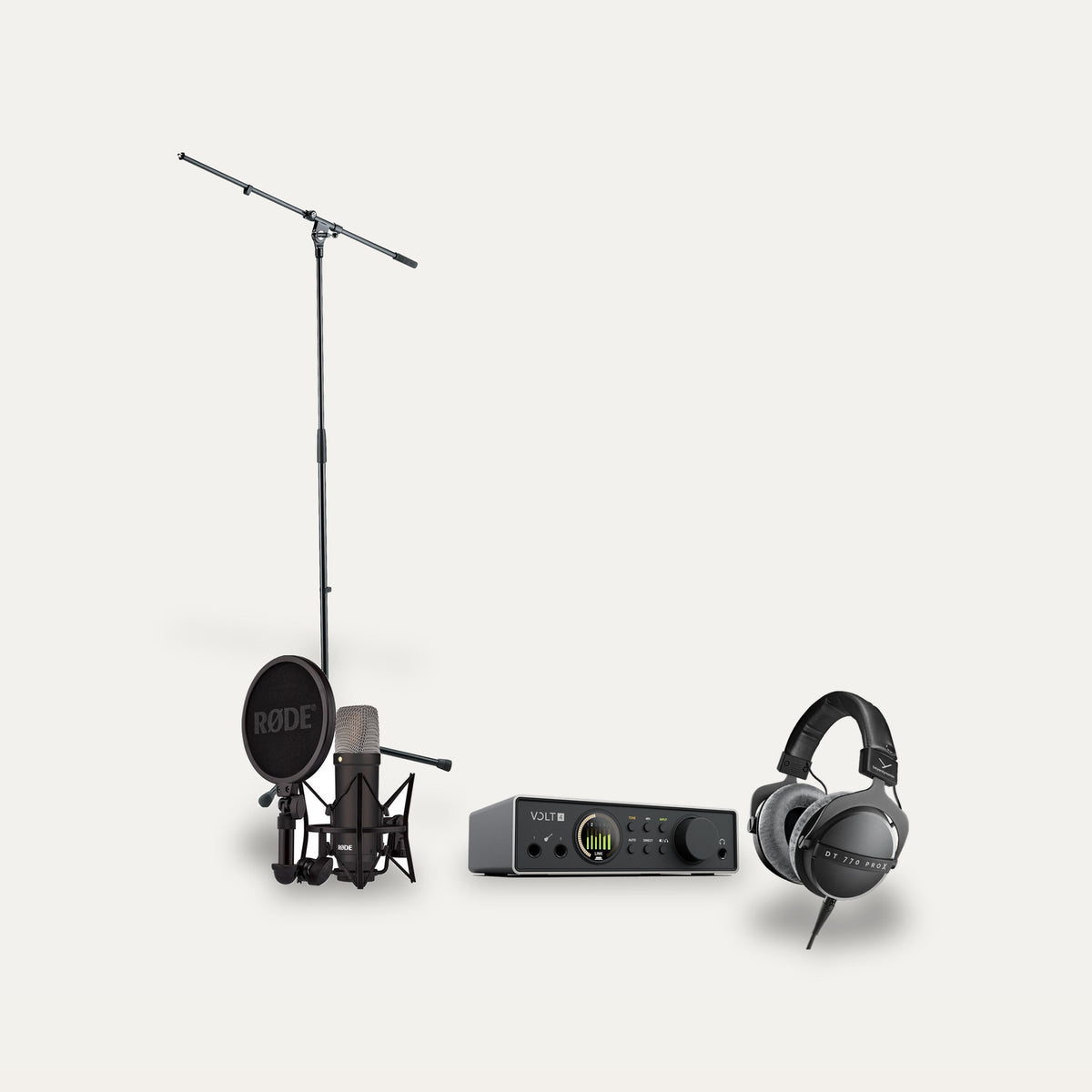 Universal Audio Volt 4 Gen 2 + Rode NT1 Signature + Beyerdynamic DT 770 Pro X Recording Set – Microphone Finish Black